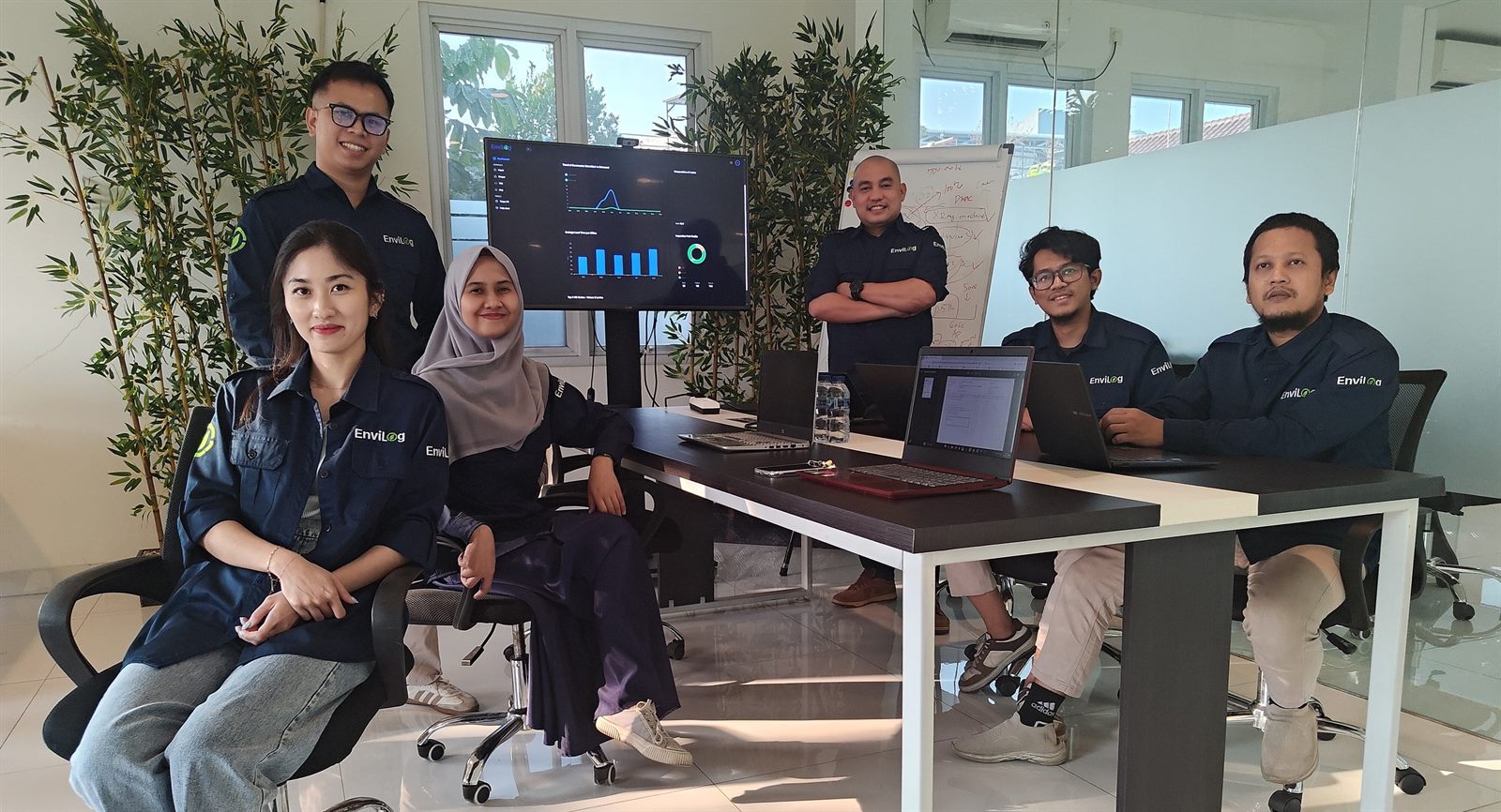 EnviLog team group photo in the office
